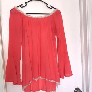 Ruched off the shoulders blouse